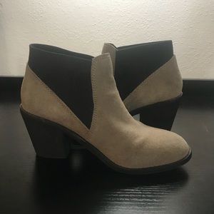 Beige Suede Booties